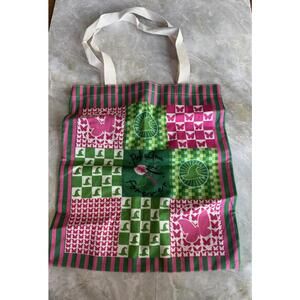 MEIKIUP Witch Themed Charming‎ Pink and Green Patchwork Tote Bag